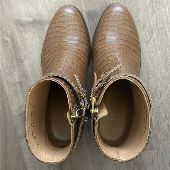 The Office of Angela Scott Brown Croc-Embossed Ankle Boots - Picture 6 of 7